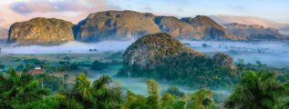 aerial photography of mountains and near trees during daytime